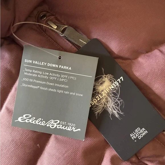 NWT Eddie Bauer Quilted Puffer Coat in Mauve - Size PXL- Needs to be patched - Picture 7 of 8